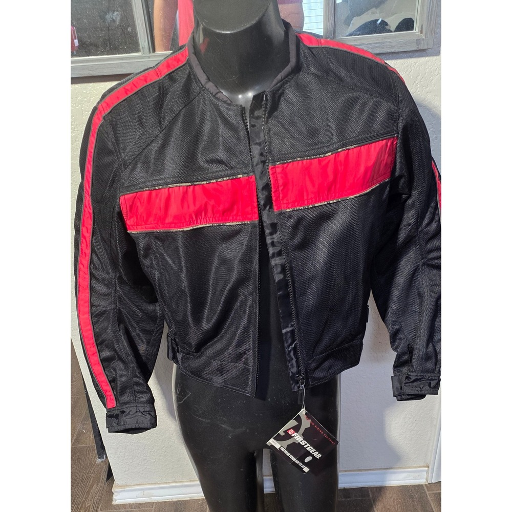 Firstgear Venom Mesh Tex Motorcycle Jacket Black Red Mens Small NWT